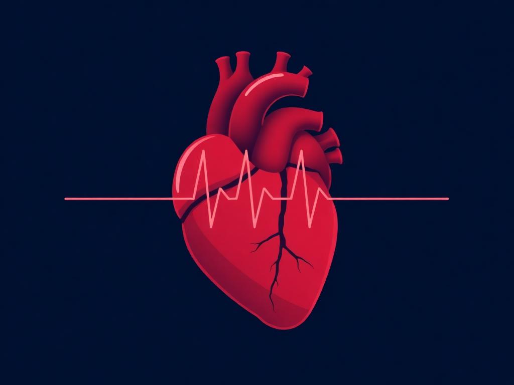 Healthy heart with ECG line illustration